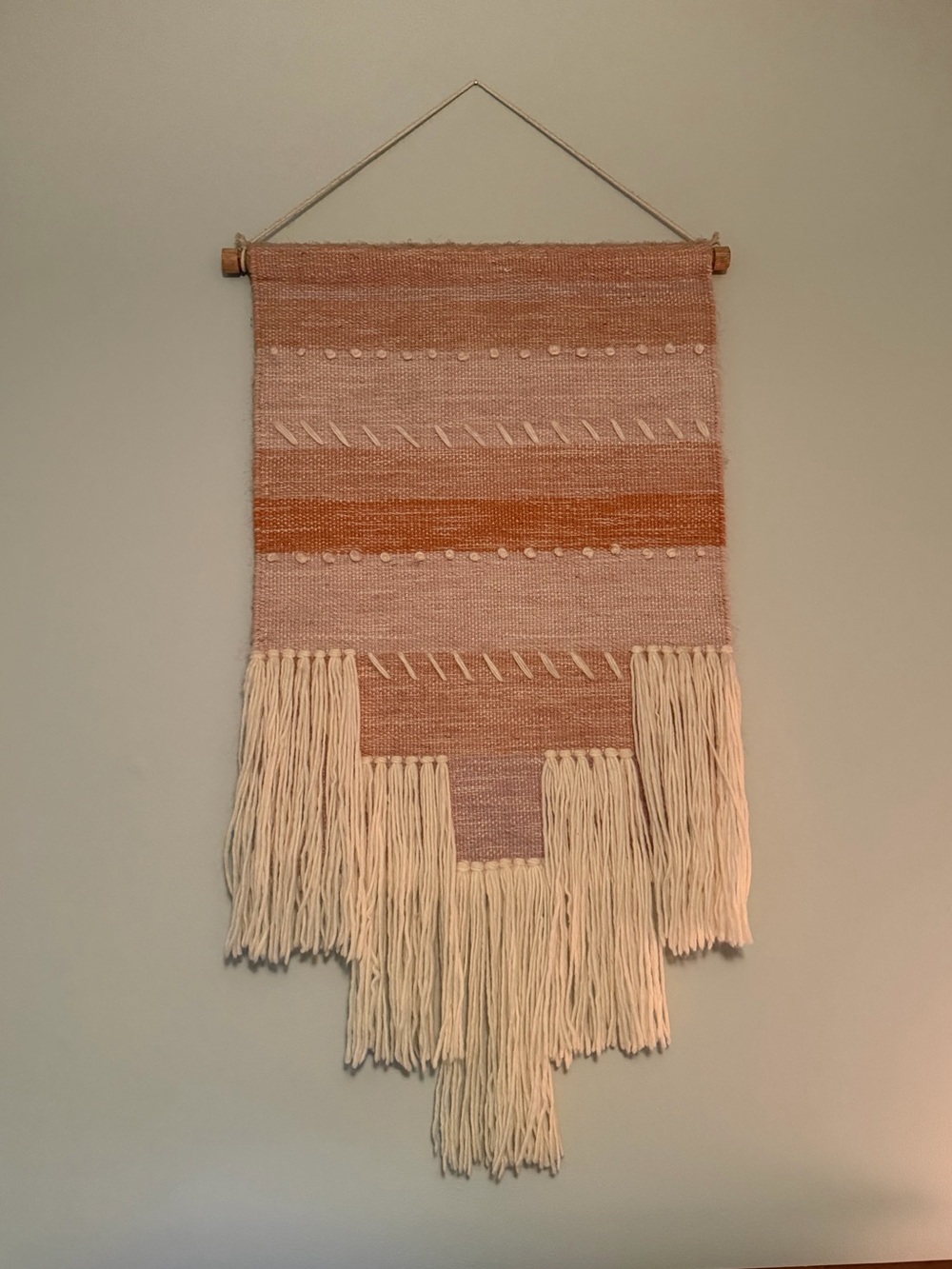 Urban Outfitters Blush and Cream Boho Woven Wall Tapestry